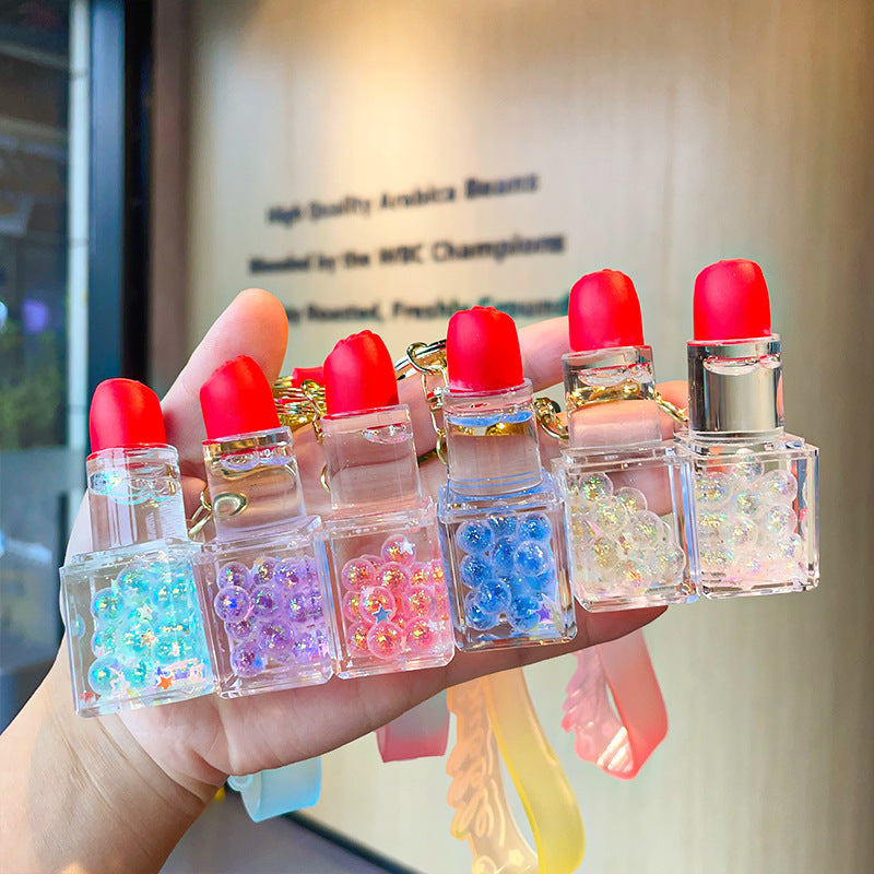 Wholesale Acrylic Oil Bubble Beads Lipstick Keychain